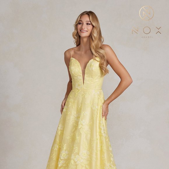 NEW FLOOR LENGTH OFF THE SHOULDER SLEEVELESS DRESS WITH PLUNGING V-NECK NX E1175 - Picture 1 of 7